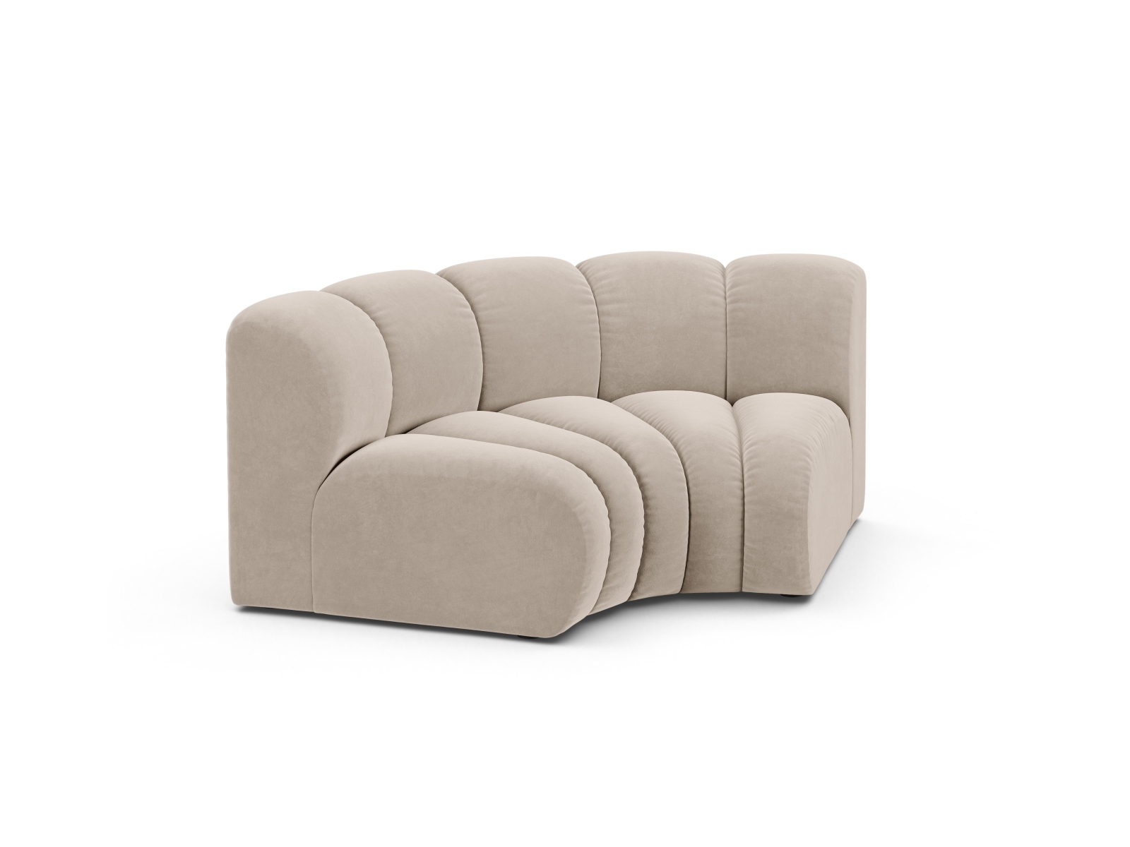 Velvet Modul Corner, "Lupine", 1 Seat, 185x95x70