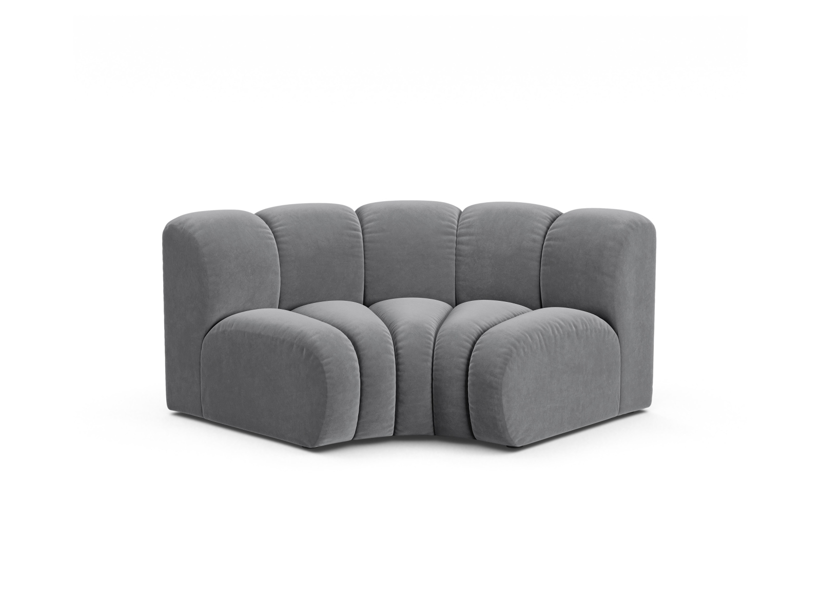 Velvet Modul Corner, "Lupine", 1 Seat, 185x95x70