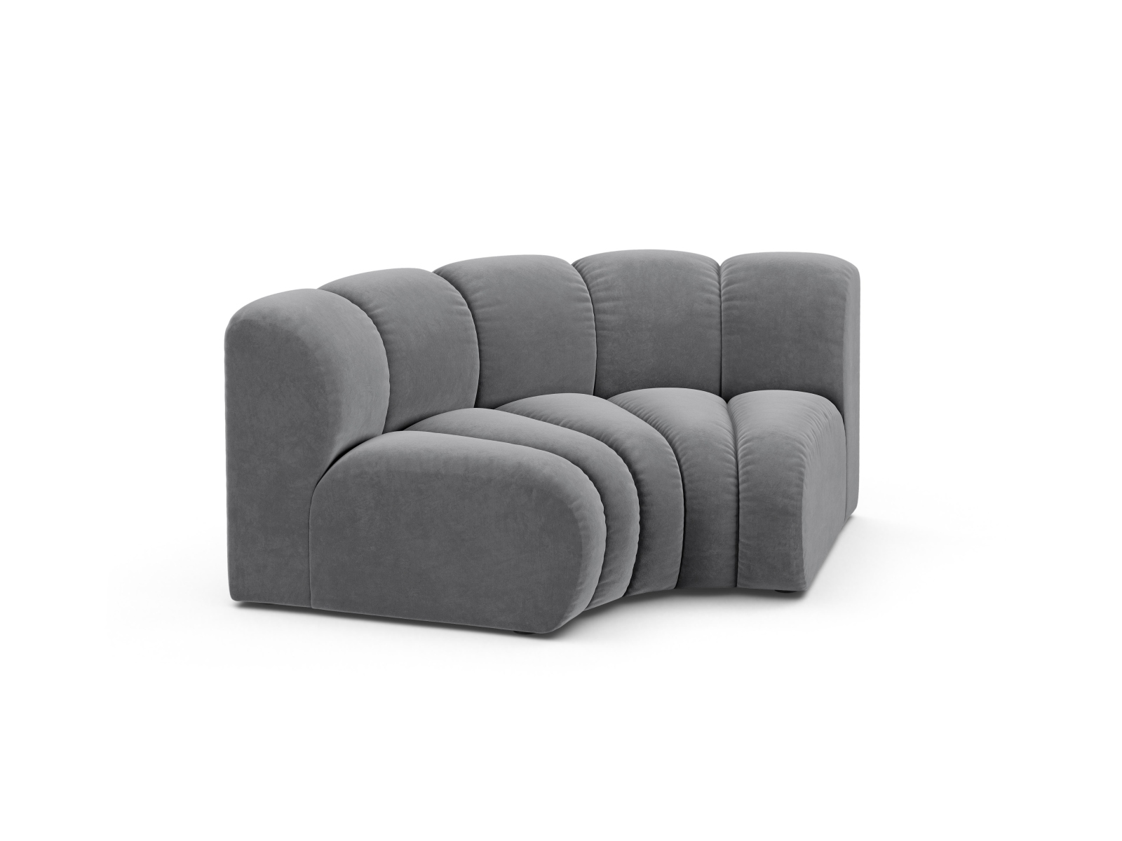 Velvet Modul Corner, "Lupine", 1 Seat, 185x95x70