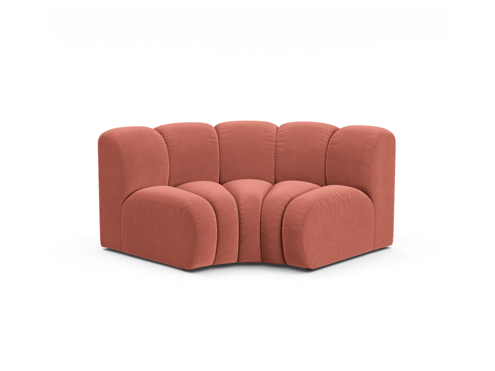 Velvet Modul Corner, "Lupine", 1 Seat, 185x95x70
