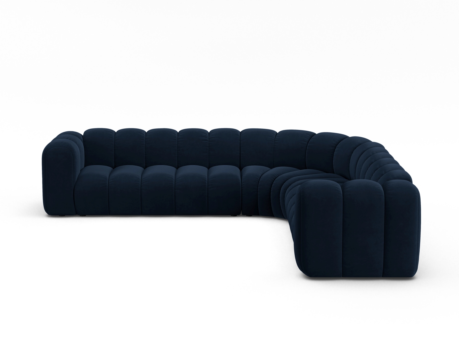 Velvet Symmetrical Modular Corner Sofa, "Lupine", 5 Seats, 309x309x70