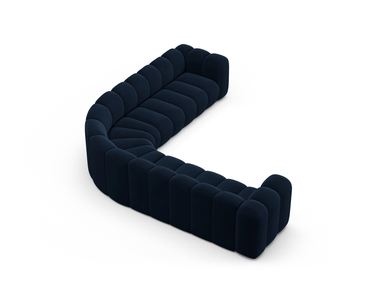 Velvet Symmetrical Modular Corner Sofa, "Lupine", 5 Seats, 309x309x70