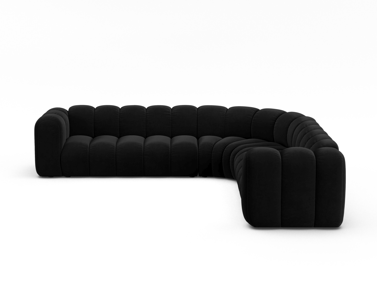 Velvet Symmetrical Modular Corner Sofa, "Lupine", 5 Seats, 309x309x70