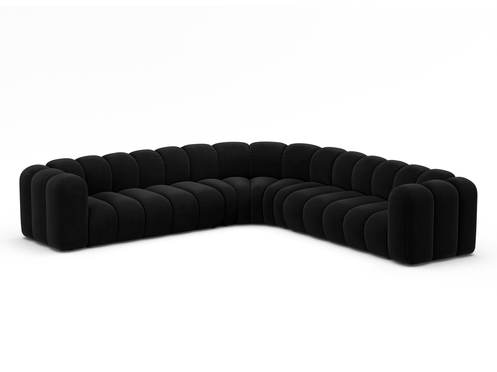 Velvet Symmetrical Modular Corner Sofa, "Lupine", 5 Seats, 309x309x70