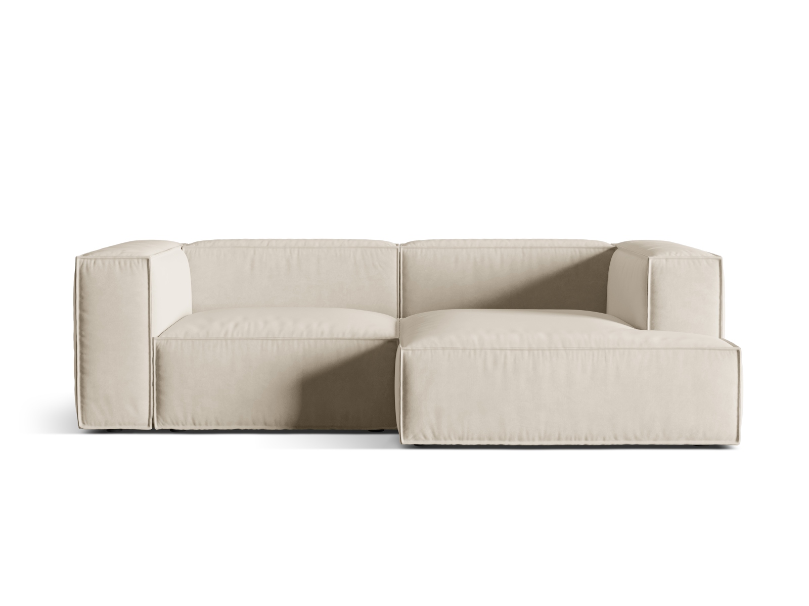 Velvet Modular Right Corner Sofa, "Nuria", 3 Seats, 252x147x72