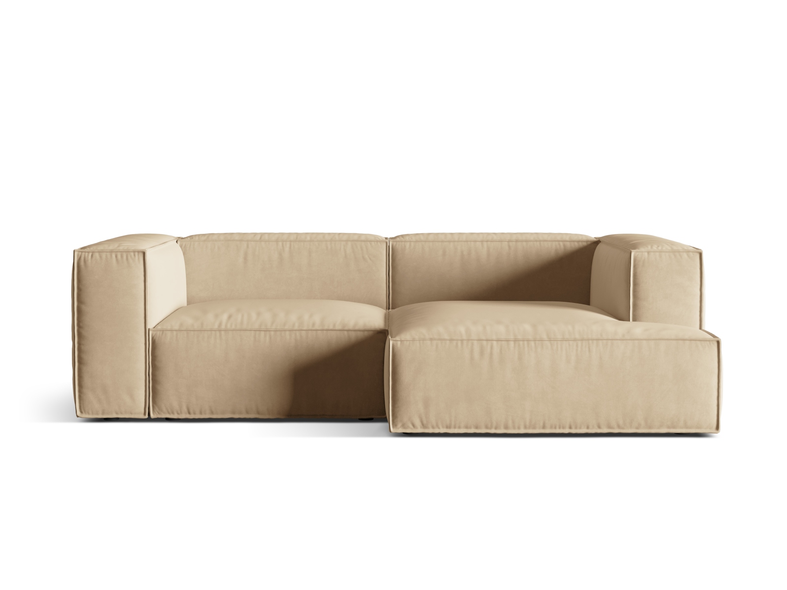 Velvet Modular Right Corner Sofa, "Nuria", 3 Seats, 252x147x72