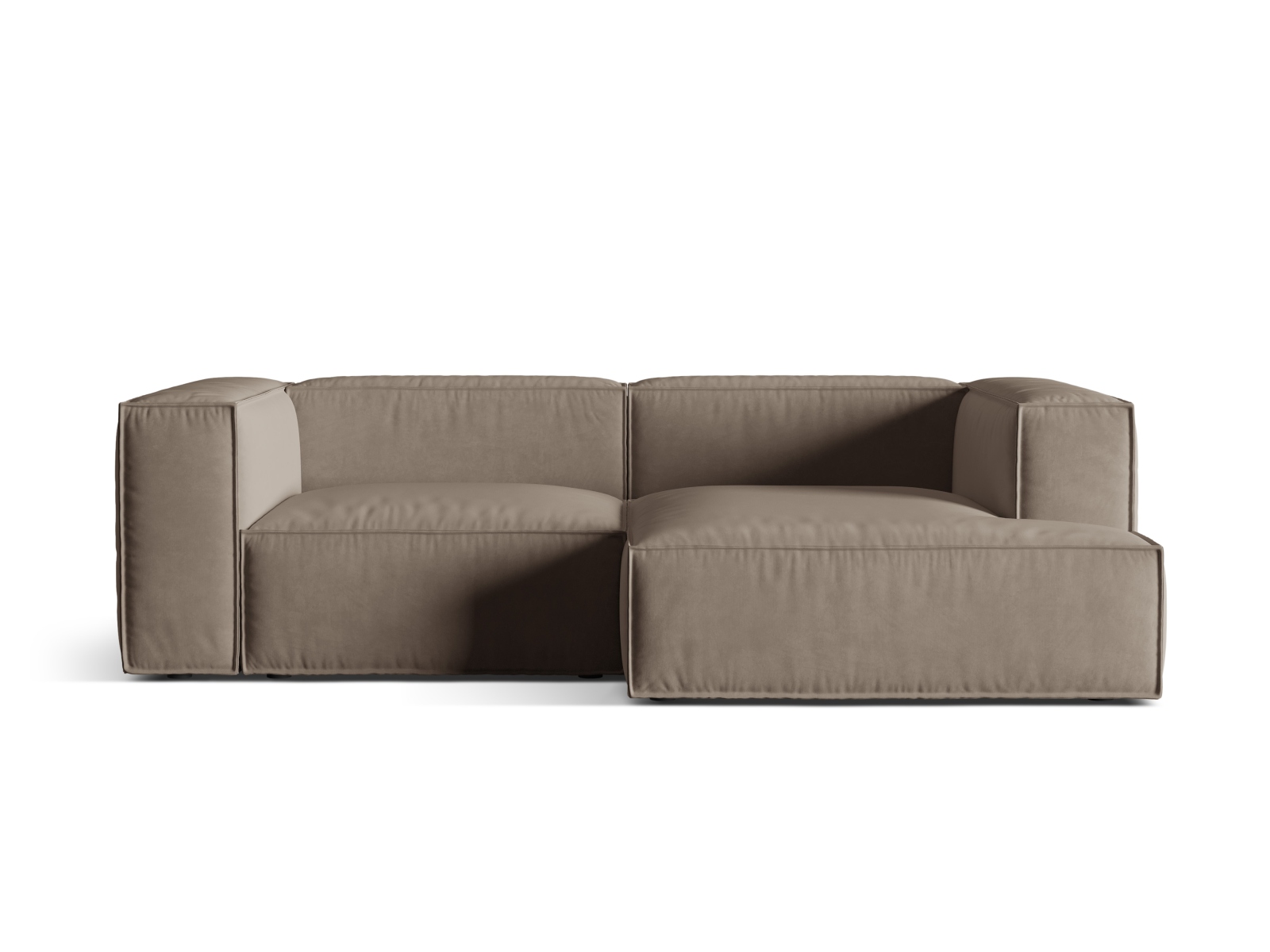 Velvet Modular Right Corner Sofa, "Nuria", 3 Seats, 252x147x72