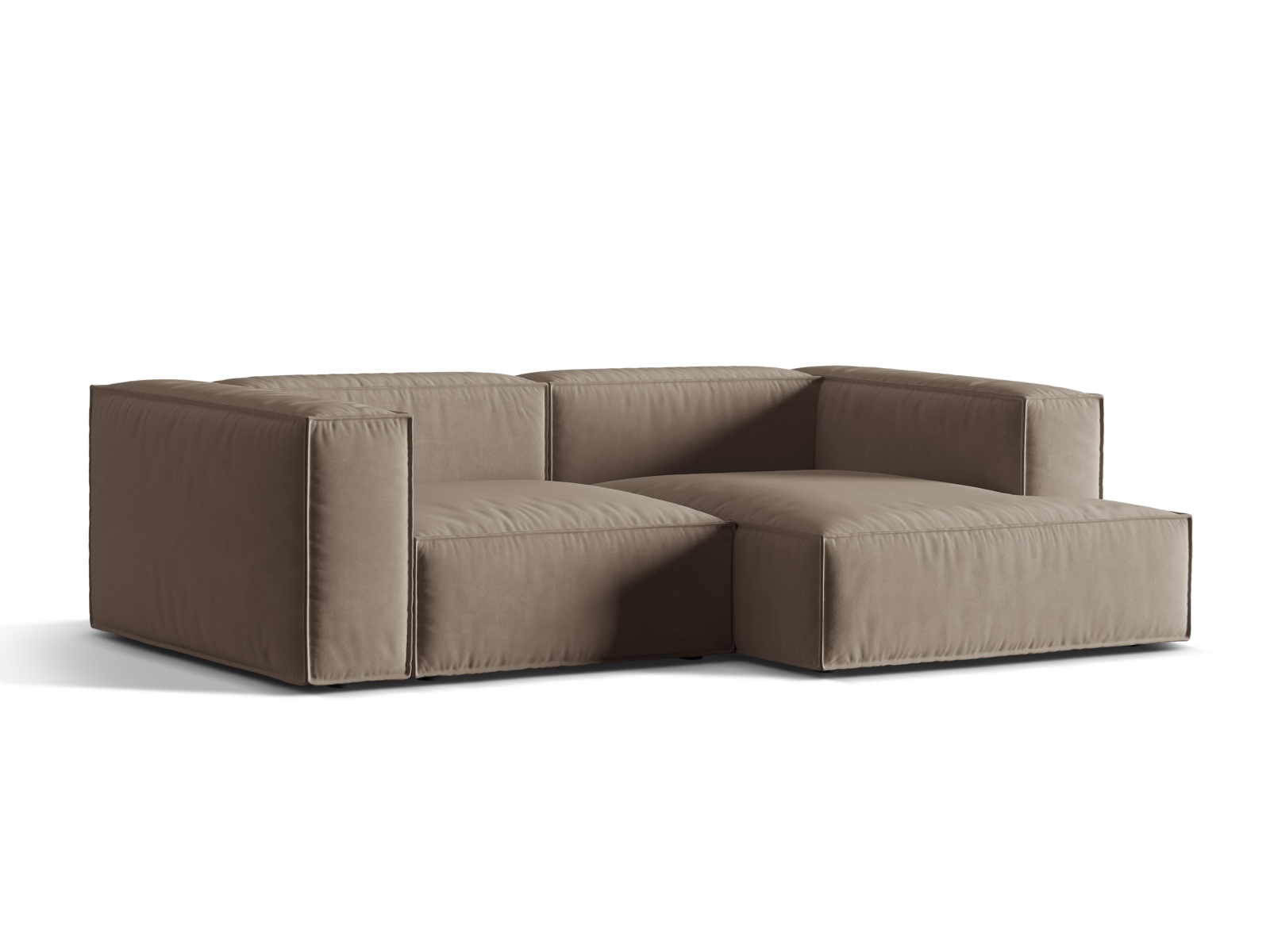 Velvet Modular Right Corner Sofa, "Nuria", 3 Seats, 252x147x72