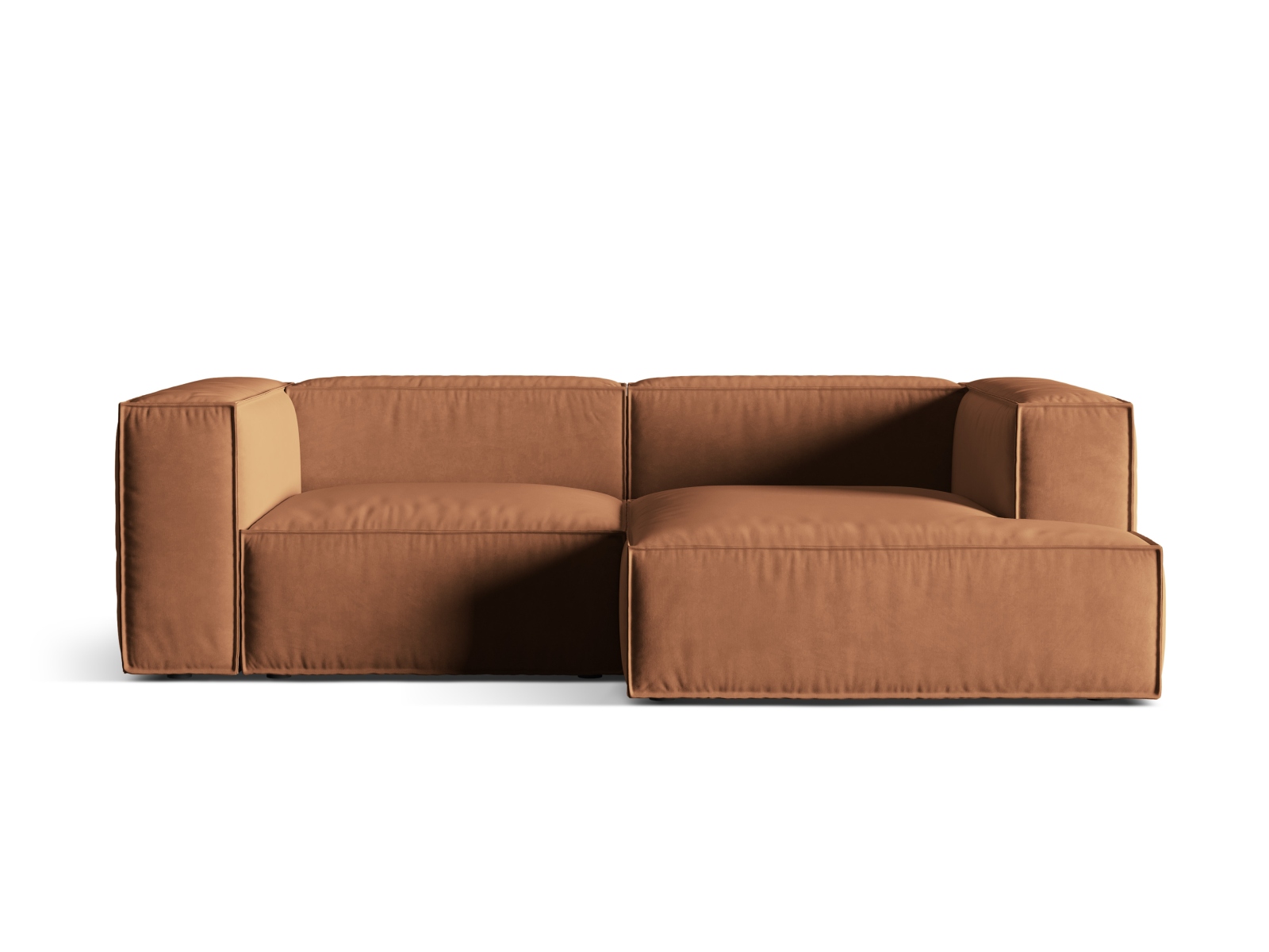 Velvet Modular Right Corner Sofa, "Nuria", 3 Seats, 252x147x72