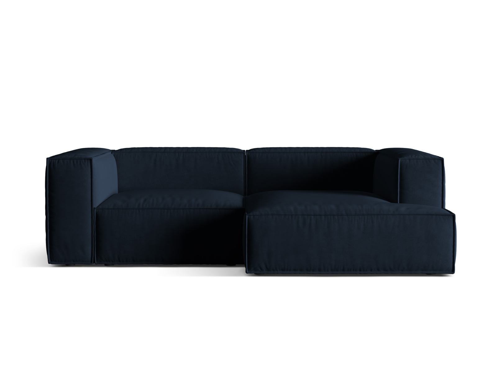 Velvet Modular Right Corner Sofa, "Nuria", 3 Seats, 252x147x72