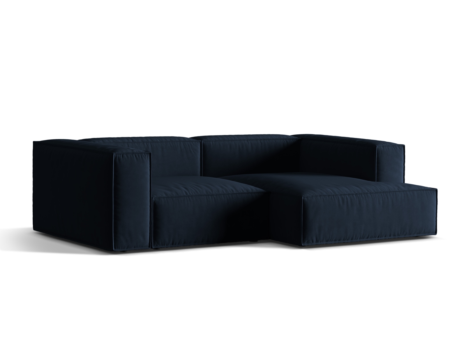 Velvet Modular Right Corner Sofa, "Nuria", 3 Seats, 252x147x72