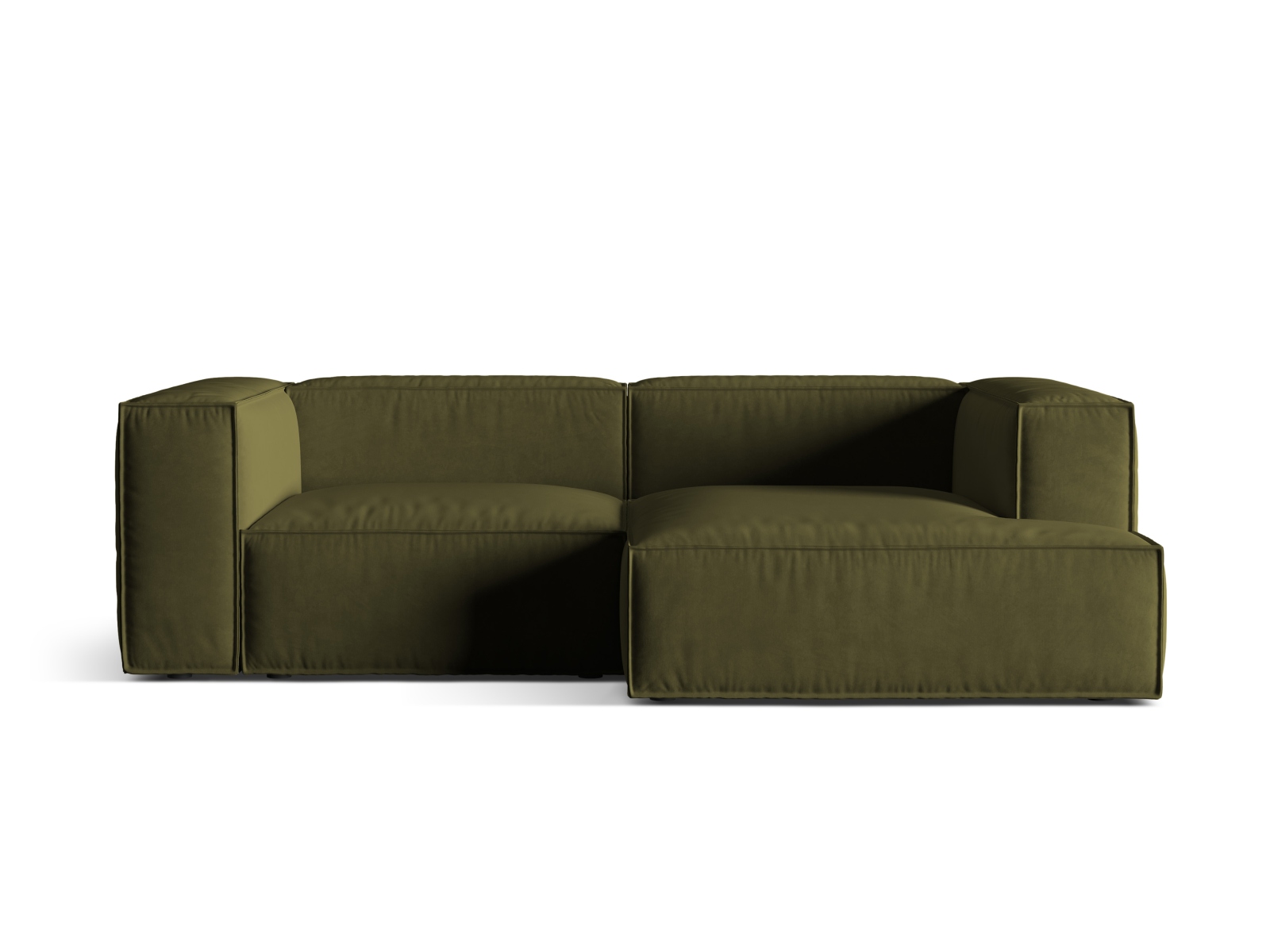 Velvet Modular Right Corner Sofa, "Nuria", 3 Seats, 252x147x72