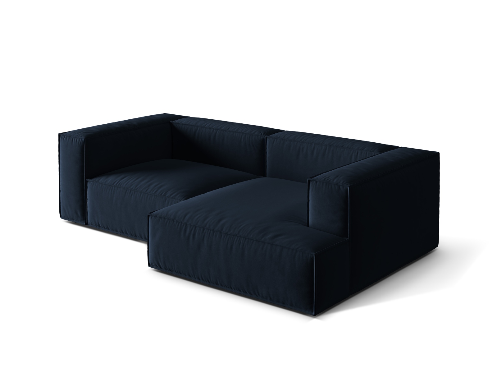 Velvet Modular Right Corner Sofa, "Nuria", 3 Seats, 252x147x72