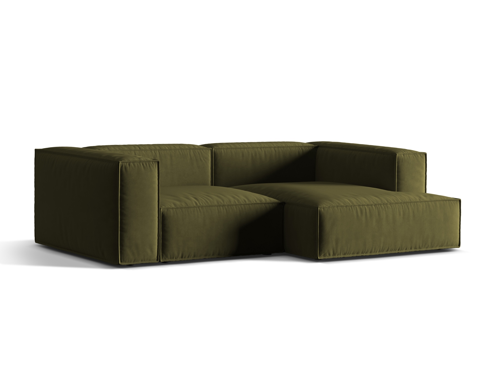 Velvet Modular Right Corner Sofa, "Nuria", 3 Seats, 252x147x72