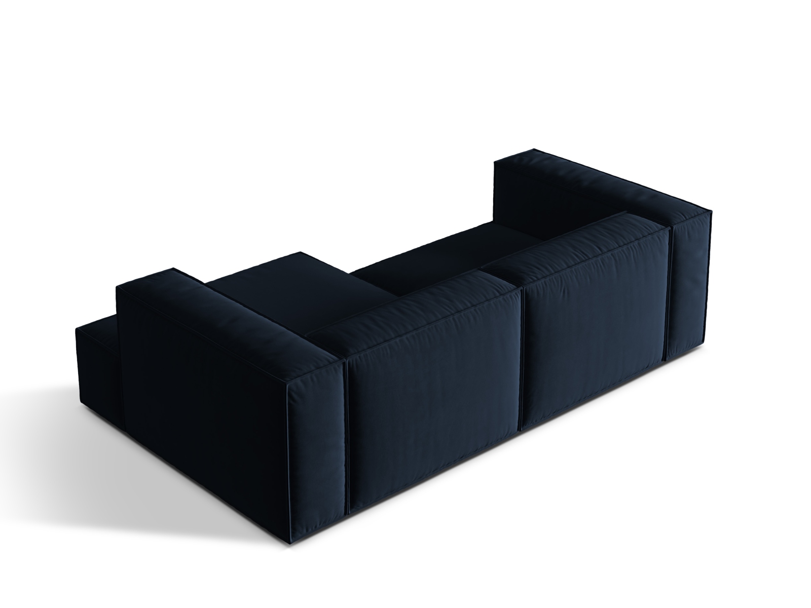 Velvet Modular Right Corner Sofa, "Nuria", 3 Seats, 252x147x72