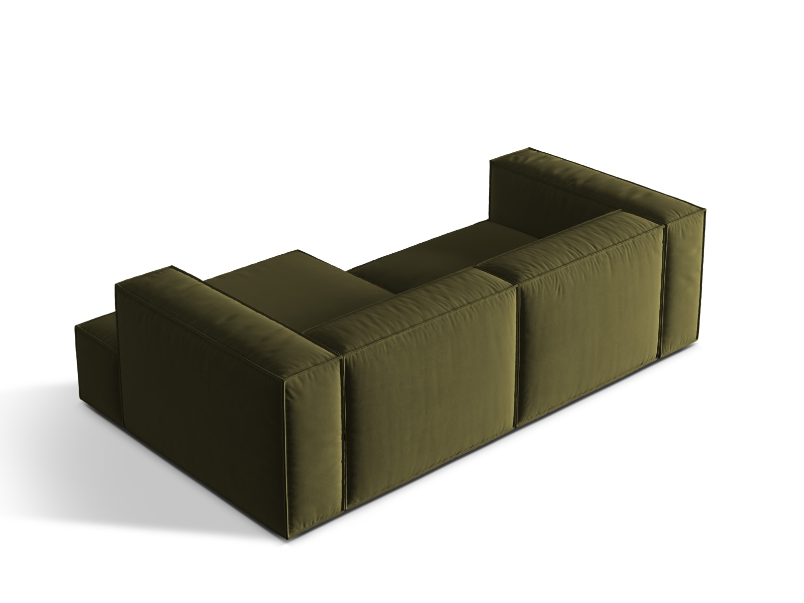 Velvet Modular Right Corner Sofa, "Nuria", 3 Seats, 252x147x72