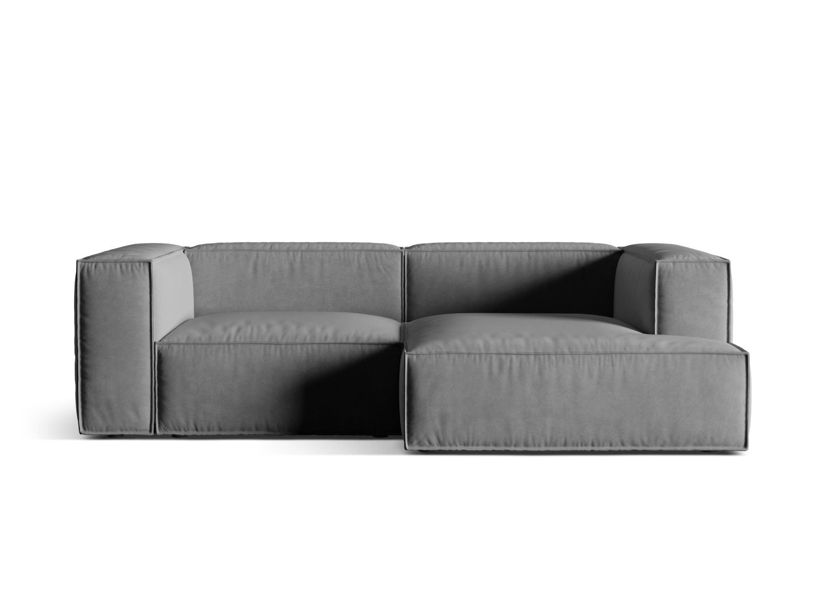 Velvet Modular Right Corner Sofa, "Nuria", 3 Seats, 252x147x72