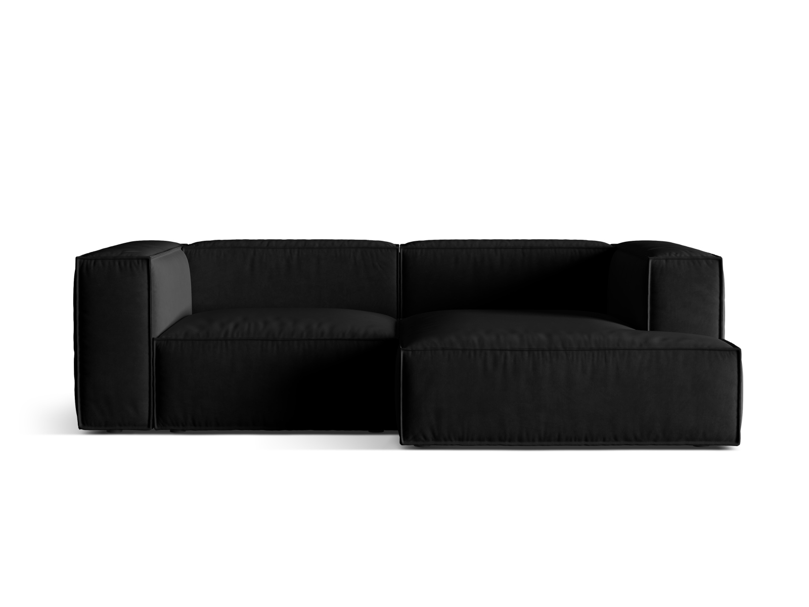 Velvet Modular Right Corner Sofa, "Nuria", 3 Seats, 252x147x72