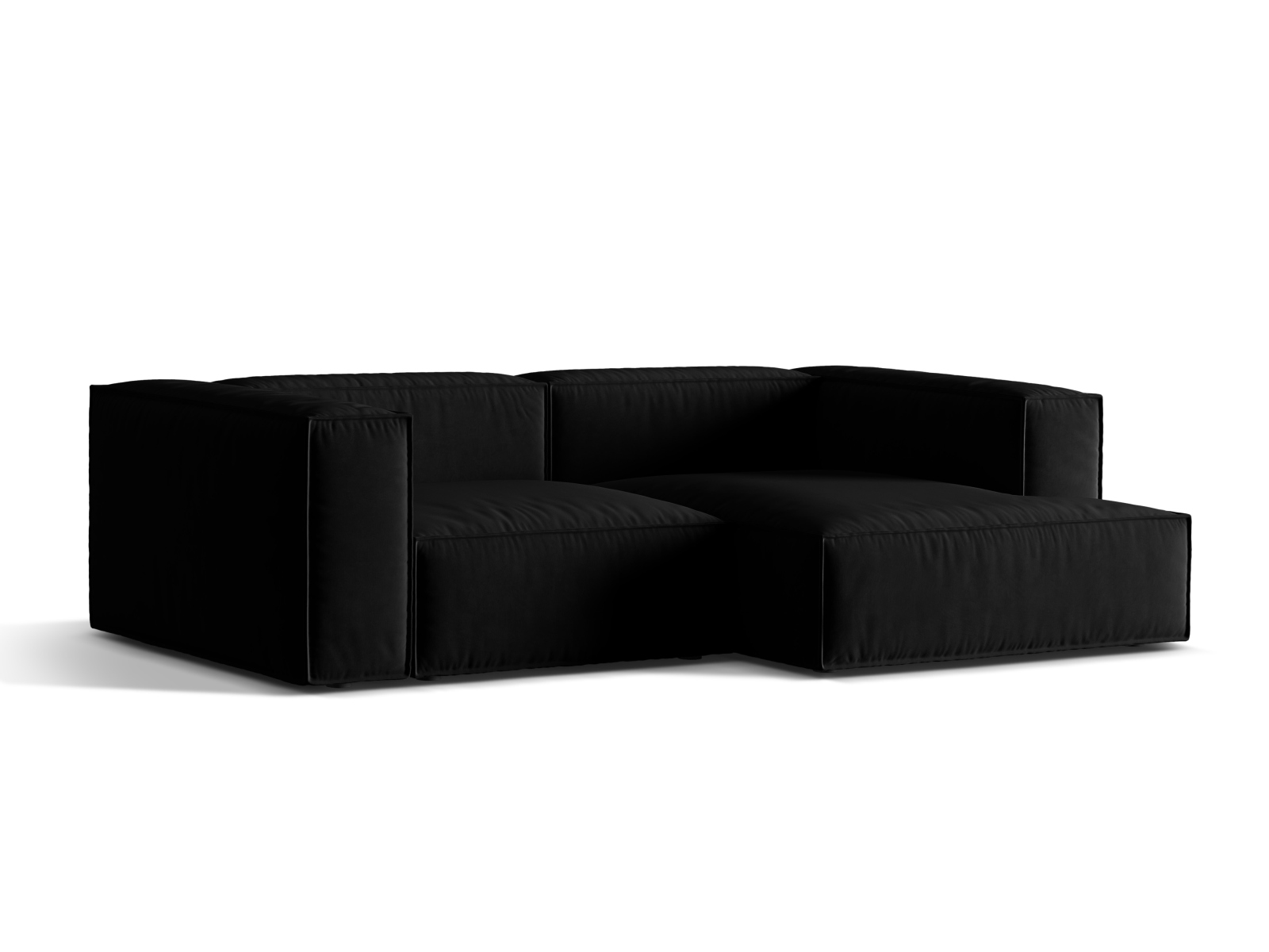 Velvet Modular Right Corner Sofa, "Nuria", 3 Seats, 252x147x72