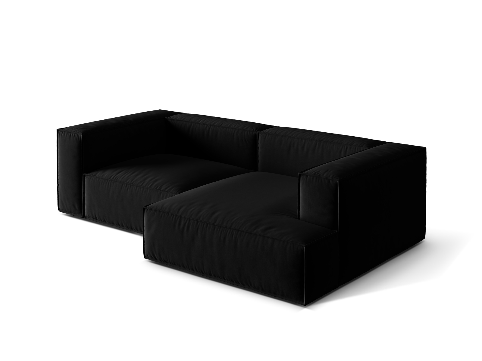 Velvet Modular Right Corner Sofa, "Nuria", 3 Seats, 252x147x72