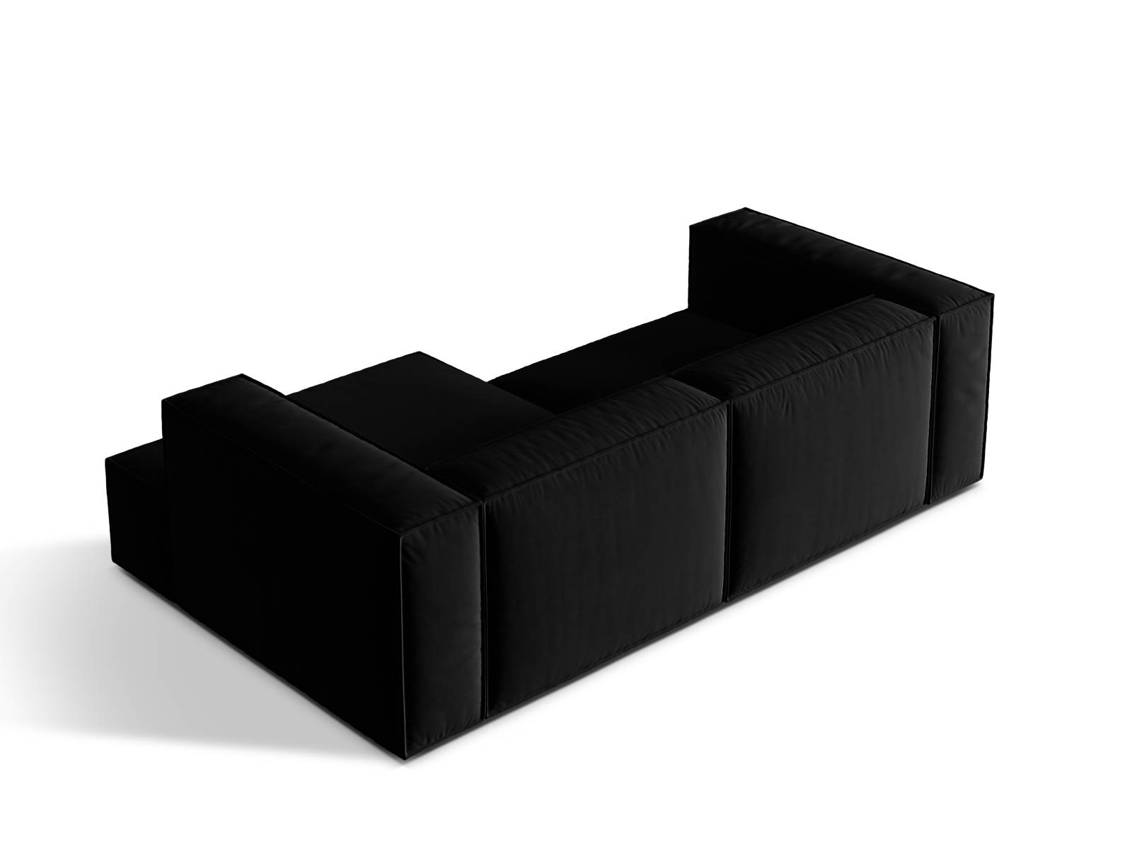 Velvet Modular Right Corner Sofa, "Nuria", 3 Seats, 252x147x72