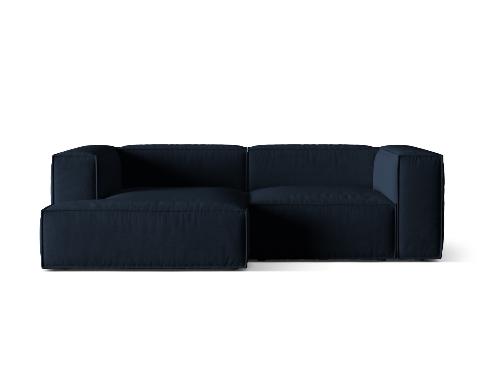 Velvet Modular Left Corner Sofa, "Nuria", 3 Seats, 252x147x72