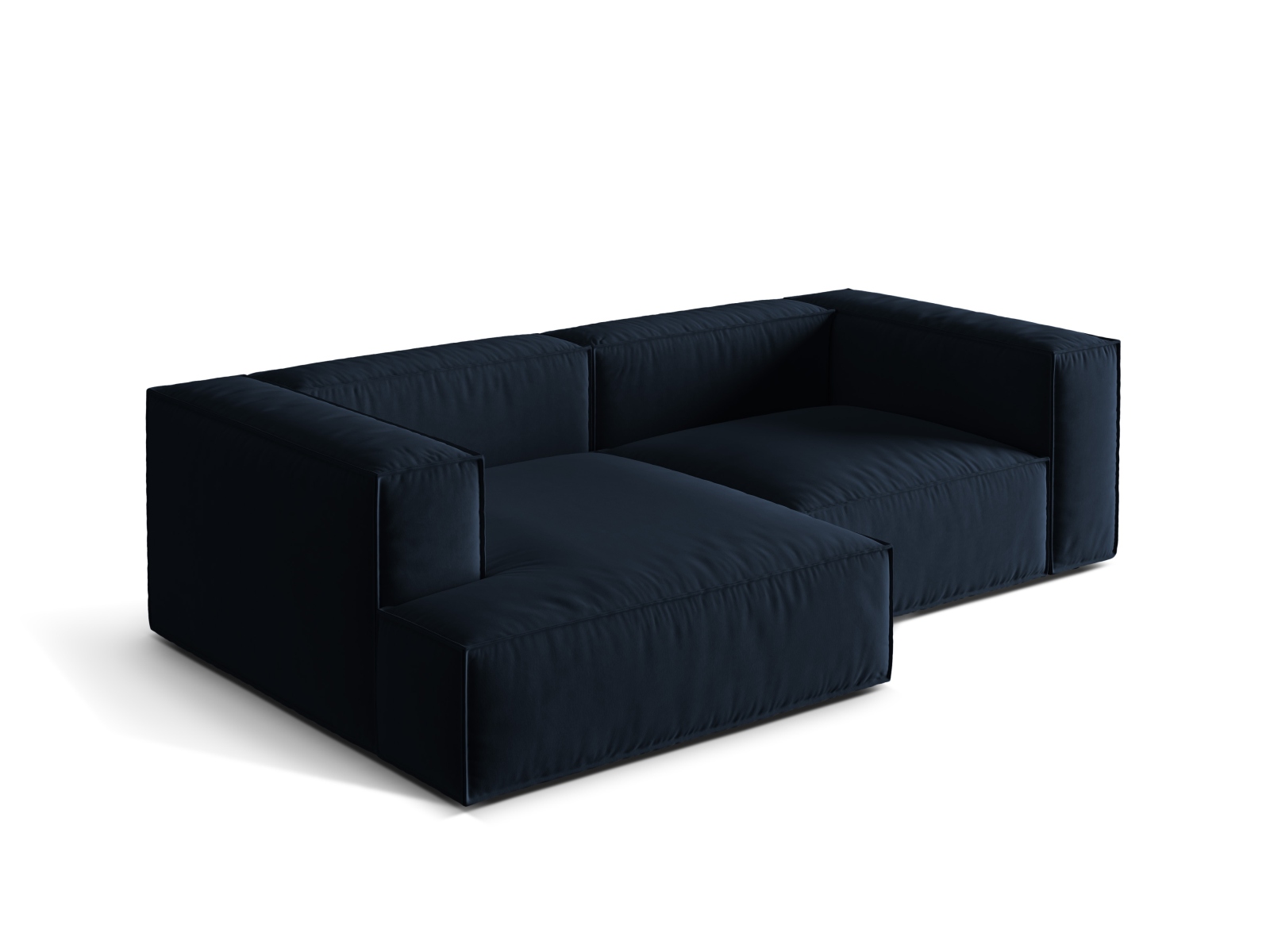 Velvet Modular Left Corner Sofa, "Nuria", 3 Seats, 252x147x72