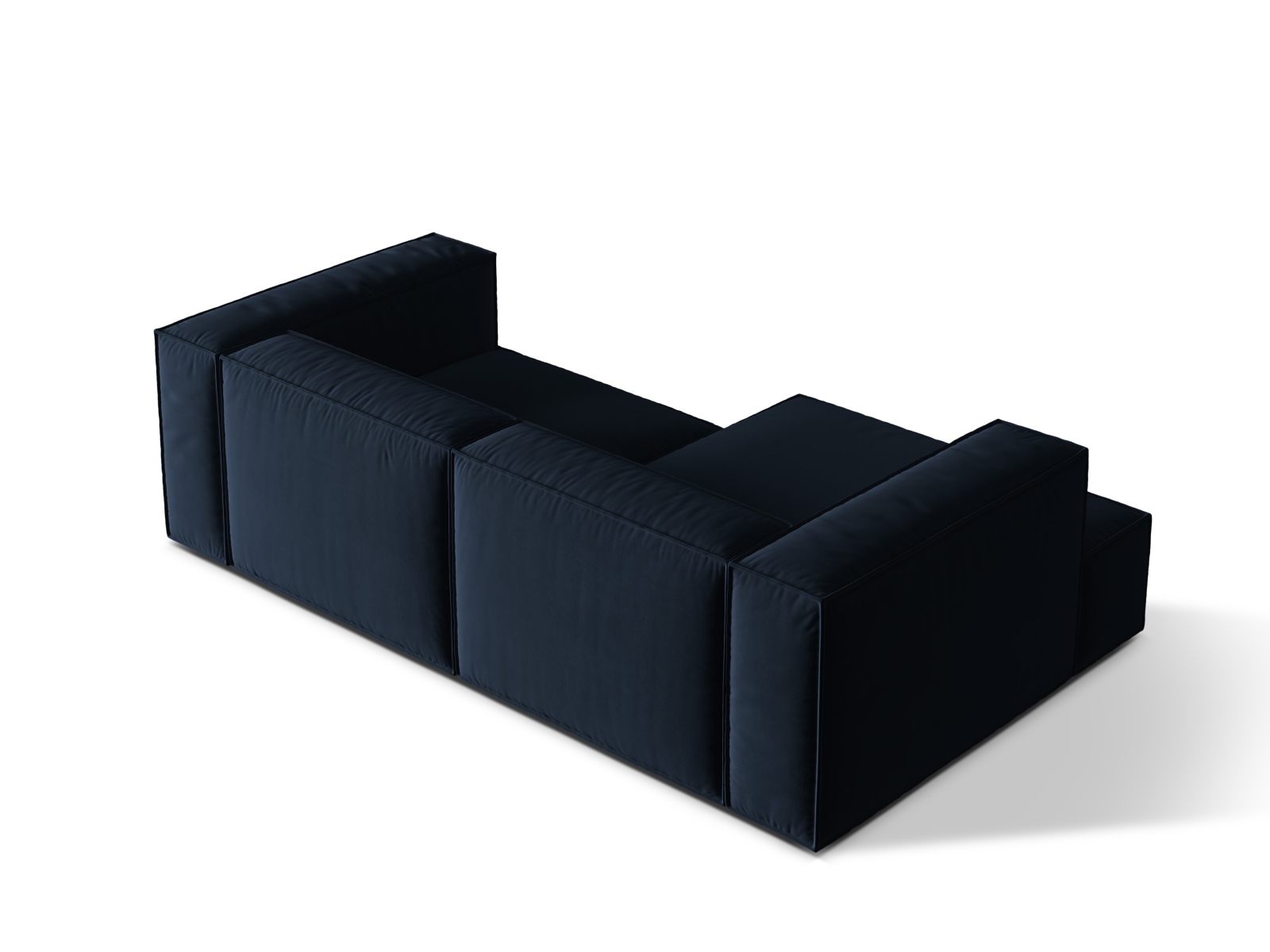Velvet Modular Left Corner Sofa, "Nuria", 3 Seats, 252x147x72
