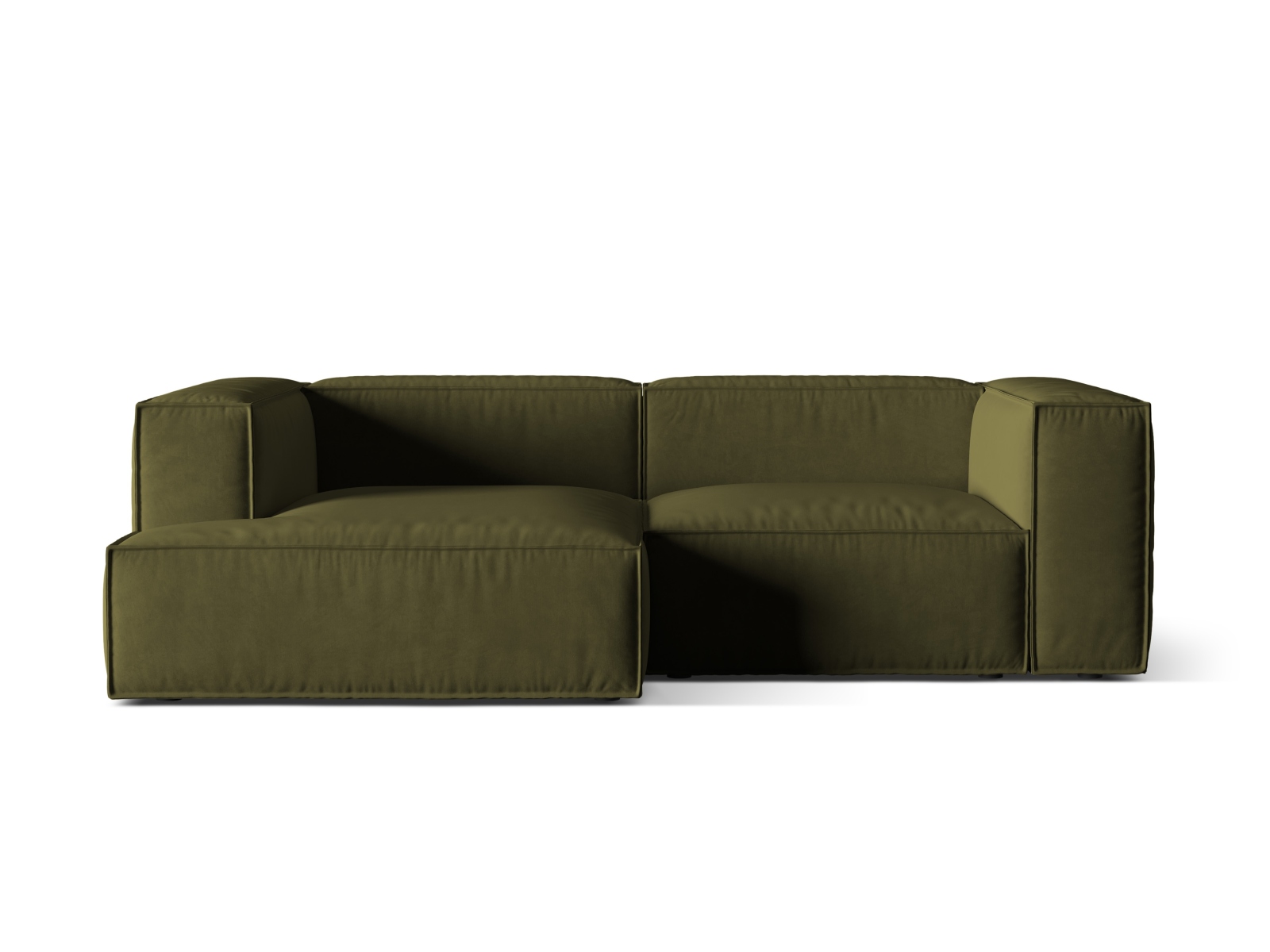 Velvet Modular Left Corner Sofa, "Nuria", 3 Seats, 252x147x72