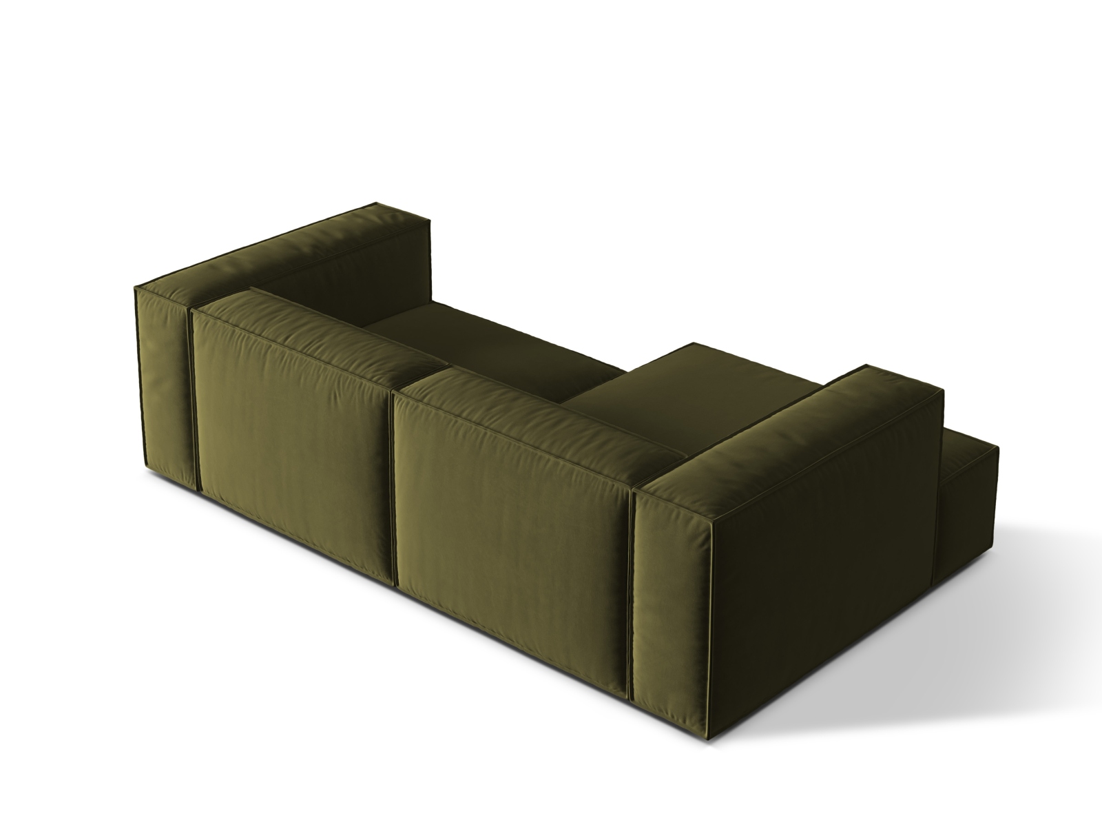 Velvet Modular Left Corner Sofa, "Nuria", 3 Seats, 252x147x72