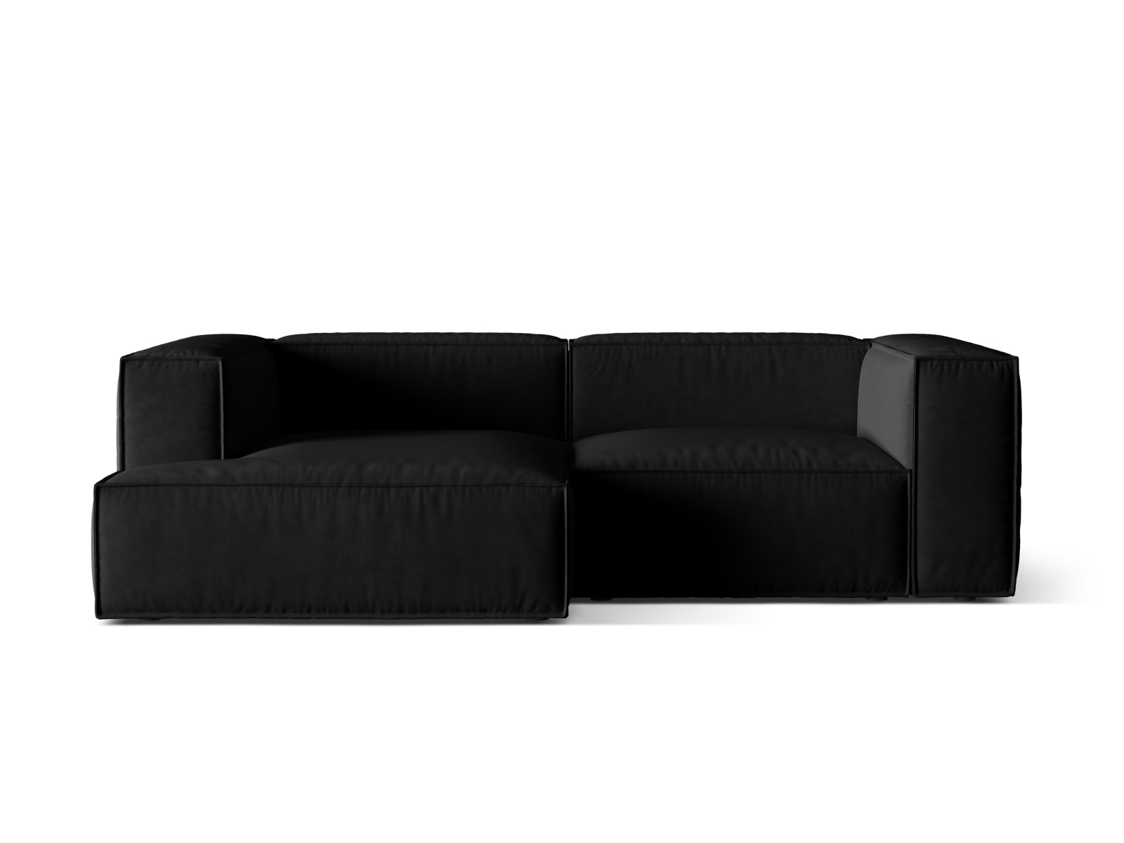 Velvet Modular Left Corner Sofa, "Nuria", 3 Seats, 252x147x72