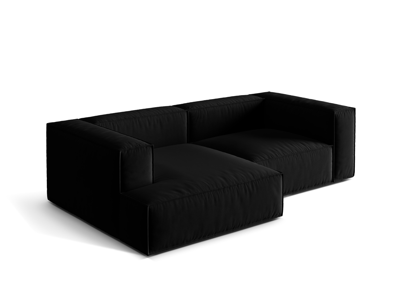 Velvet Modular Left Corner Sofa, "Nuria", 3 Seats, 252x147x72
