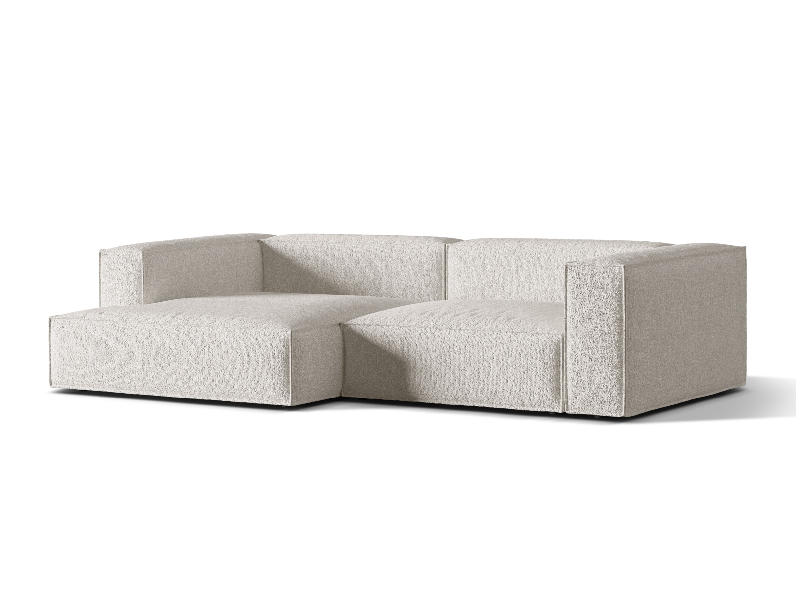 Boucle Modular Left Corner Sofa, "Nuria", 4 Seats, 292x147x72