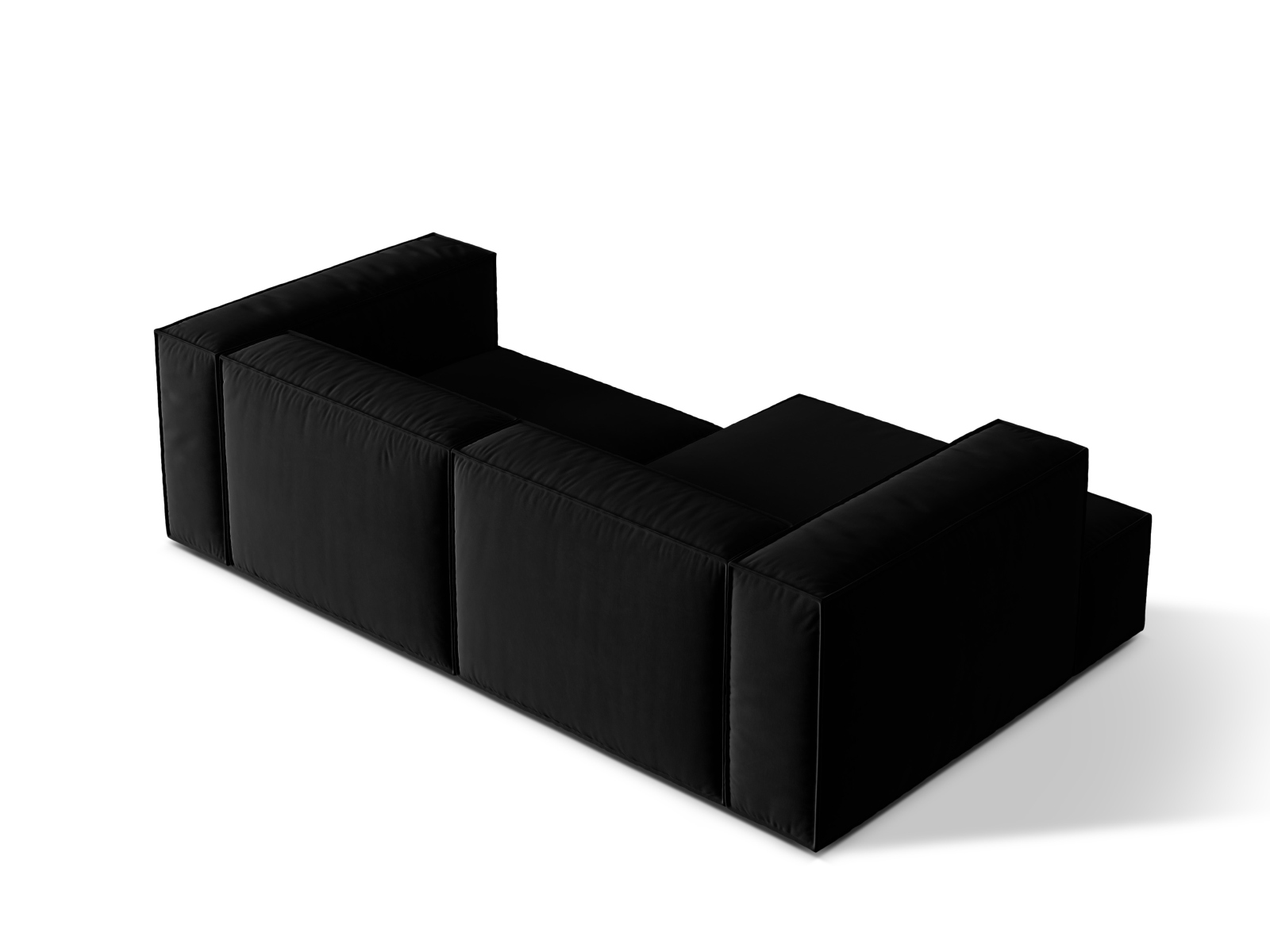 Velvet Modular Left Corner Sofa, "Nuria", 3 Seats, 252x147x72