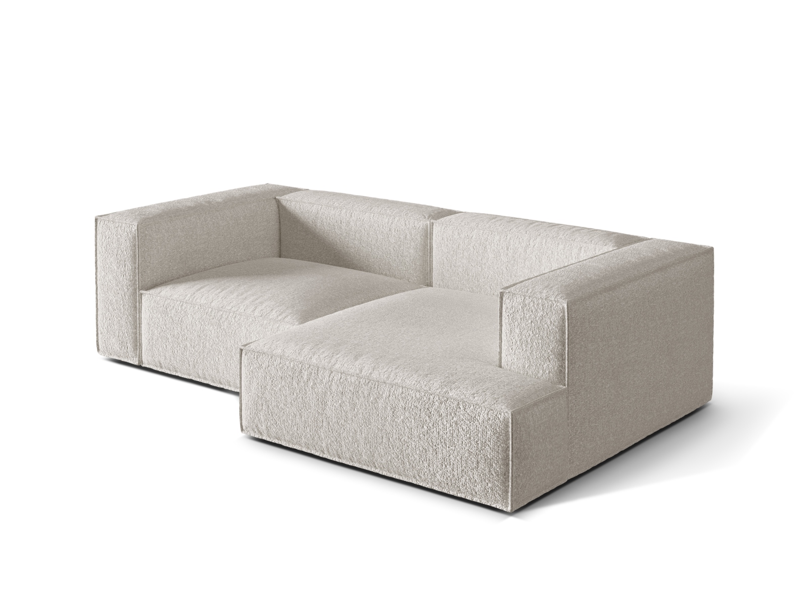 Boucle Modular Right Corner Sofa, "Nuria", 3 Seats, 252x147x72