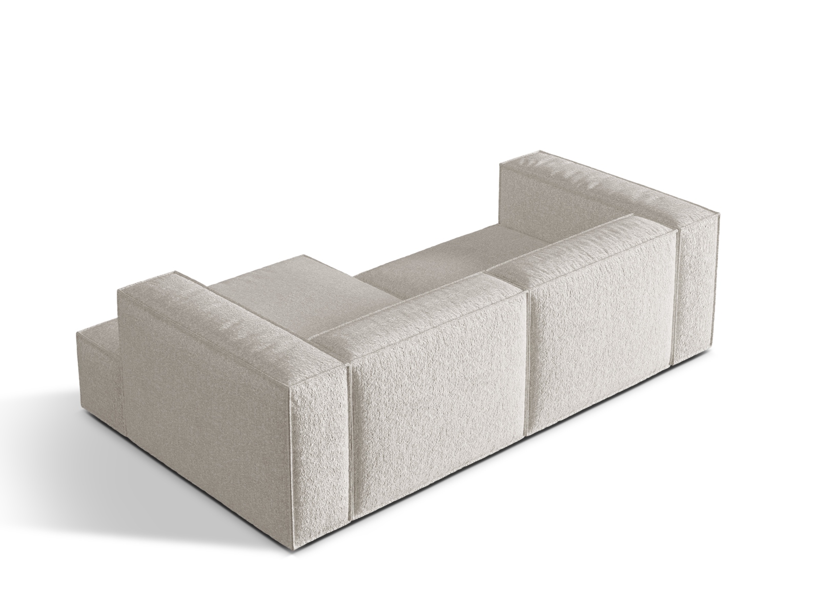 Boucle Modular Right Corner Sofa, "Nuria", 3 Seats, 252x147x72