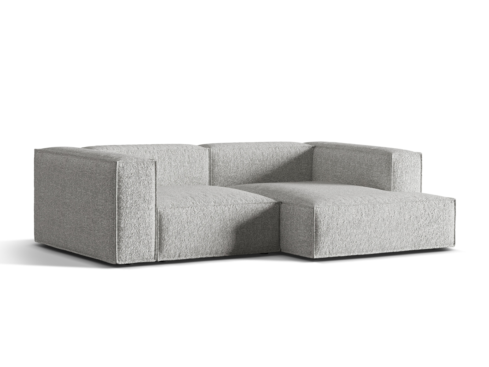Boucle Modular Right Corner Sofa, "Nuria", 3 Seats, 252x147x72