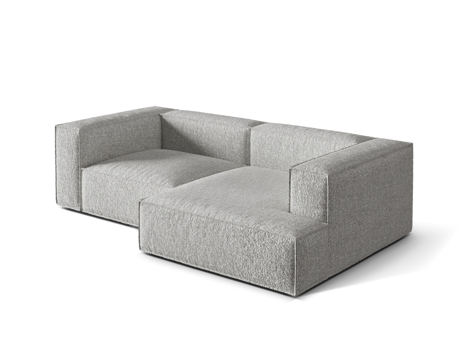 Boucle Modular Right Corner Sofa, "Nuria", 3 Seats, 252x147x72