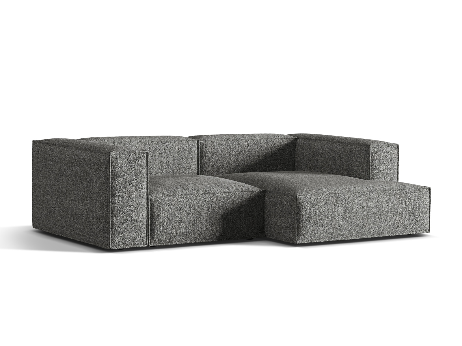 Boucle Modular Right Corner Sofa, "Nuria", 3 Seats, 252x147x72