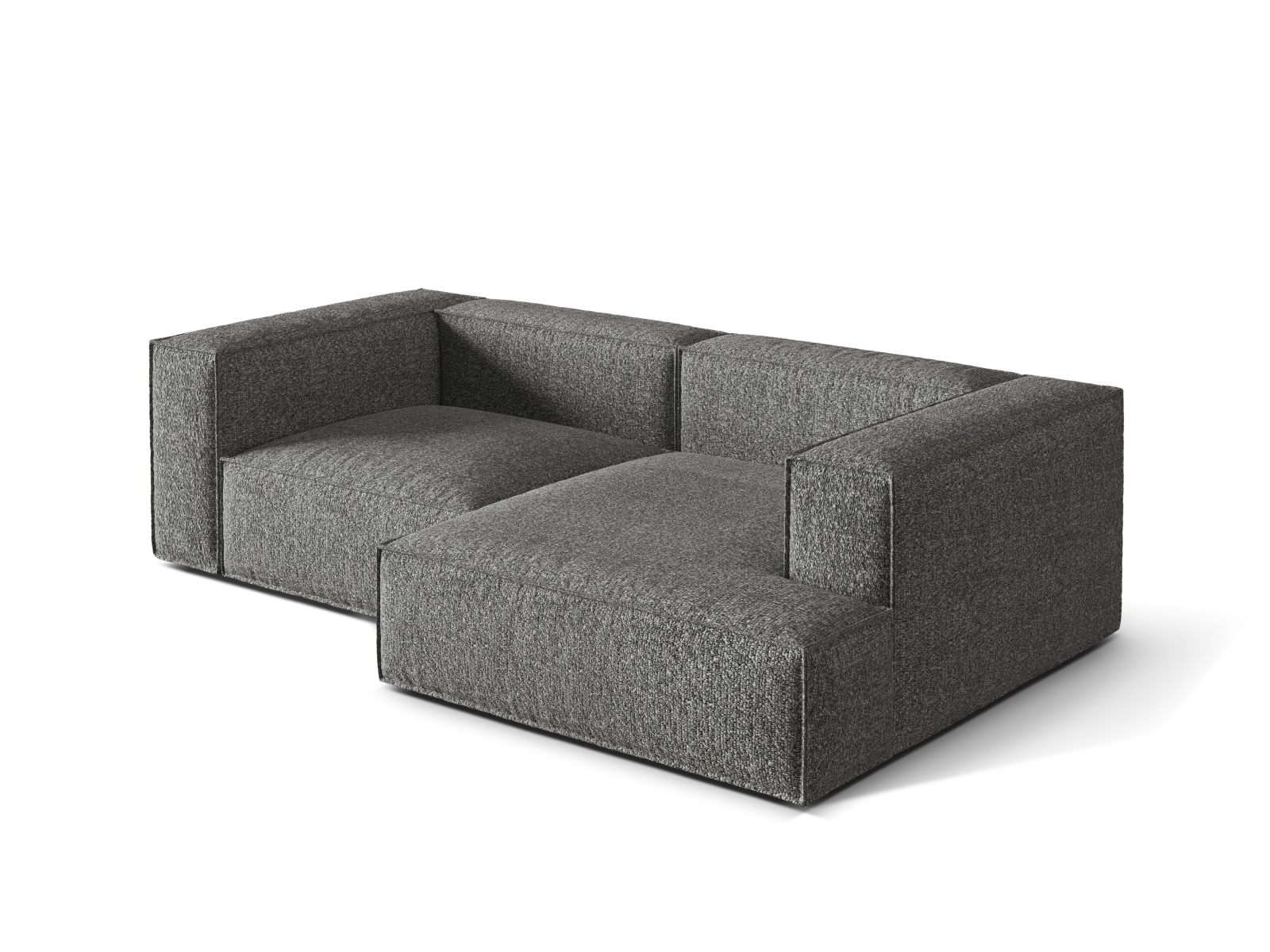 Boucle Modular Right Corner Sofa, "Nuria", 3 Seats, 252x147x72