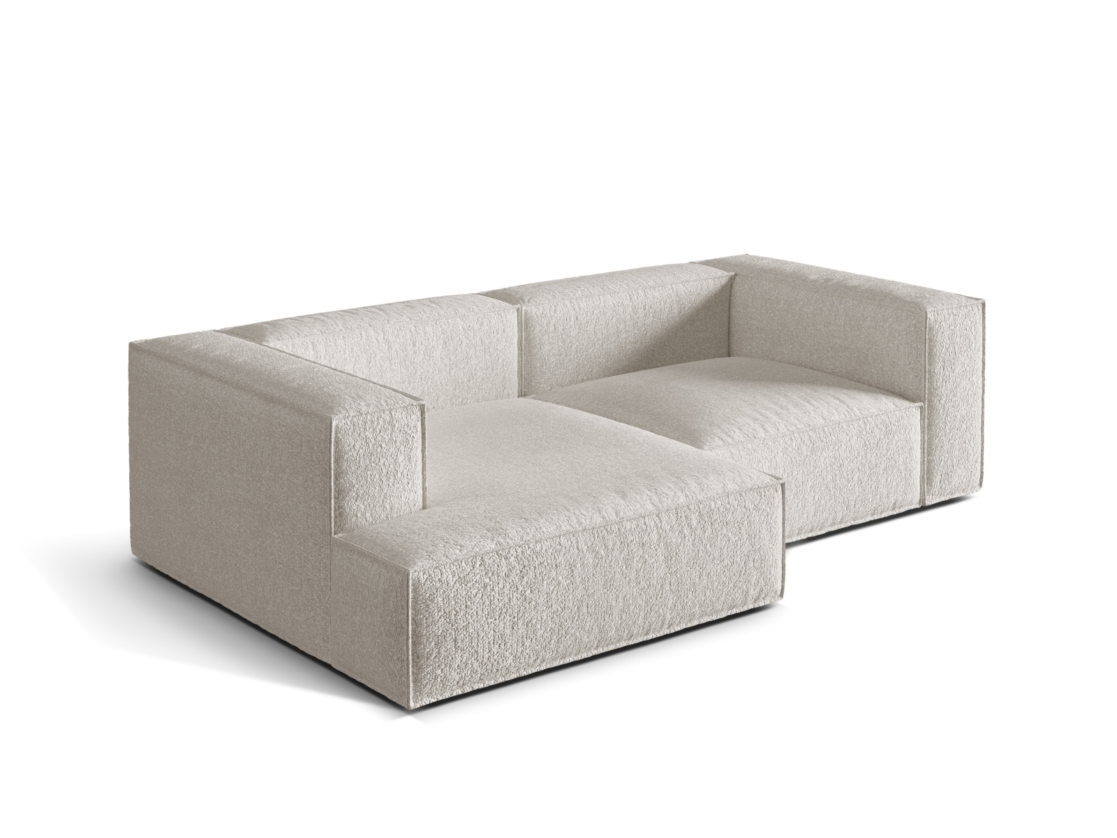 Boucle Modular Left Corner Sofa, "Nuria", 3 Seats, 252x147x72