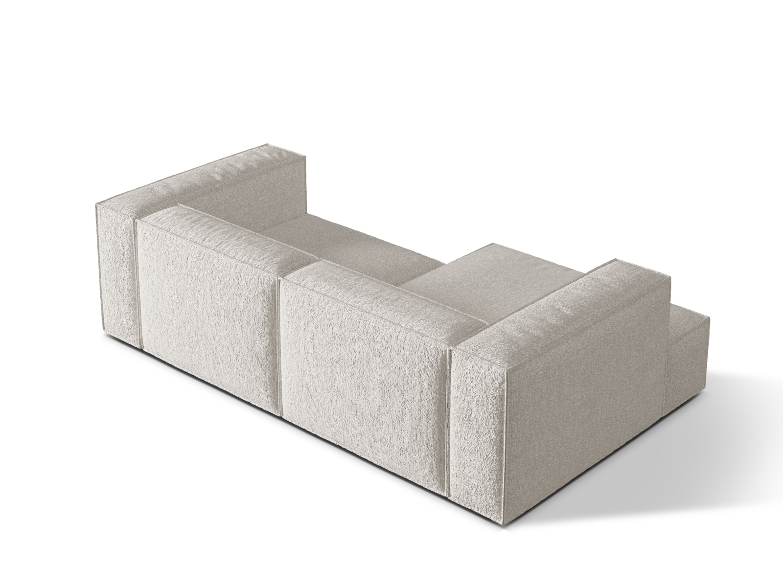 Boucle Modular Left Corner Sofa, "Nuria", 3 Seats, 252x147x72
