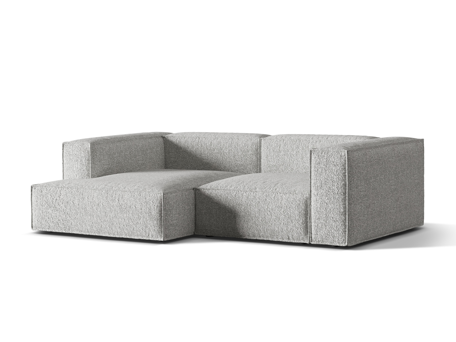 Boucle Modular Left Corner Sofa, "Nuria", 3 Seats, 252x147x72
