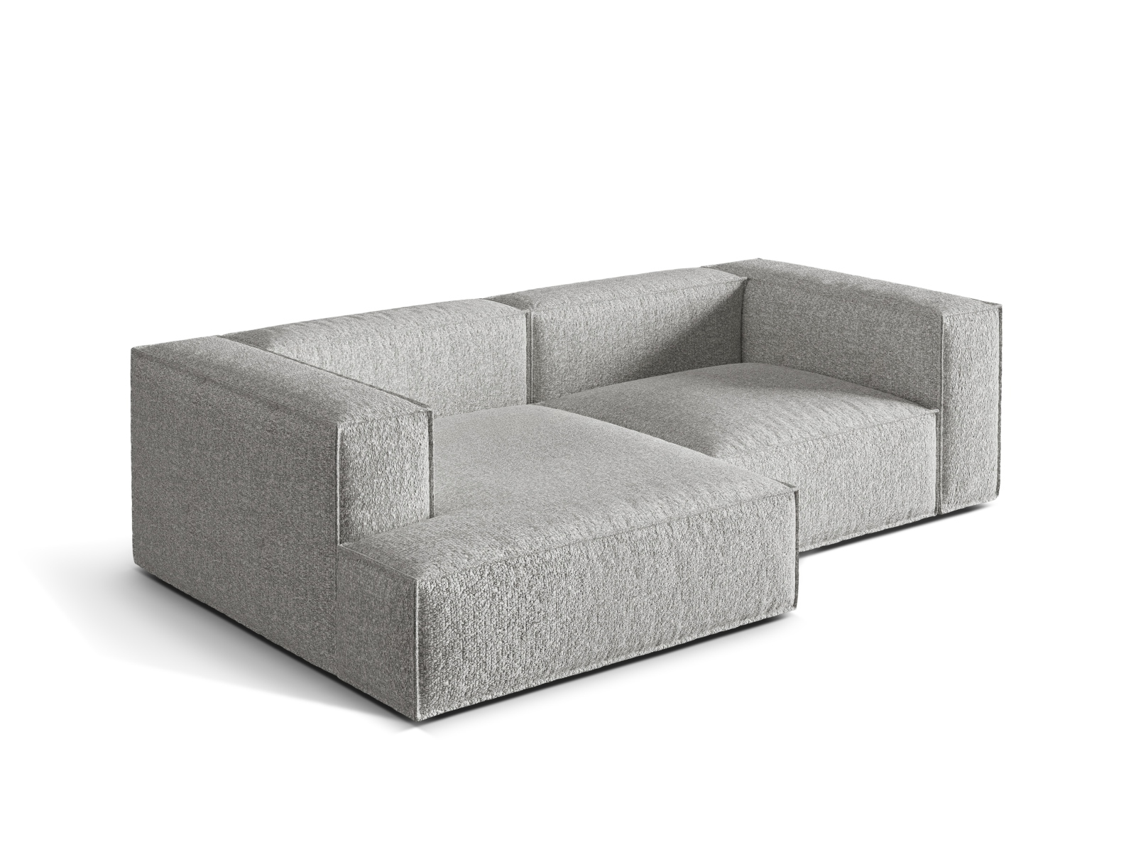 Boucle Modular Left Corner Sofa, "Nuria", 3 Seats, 252x147x72