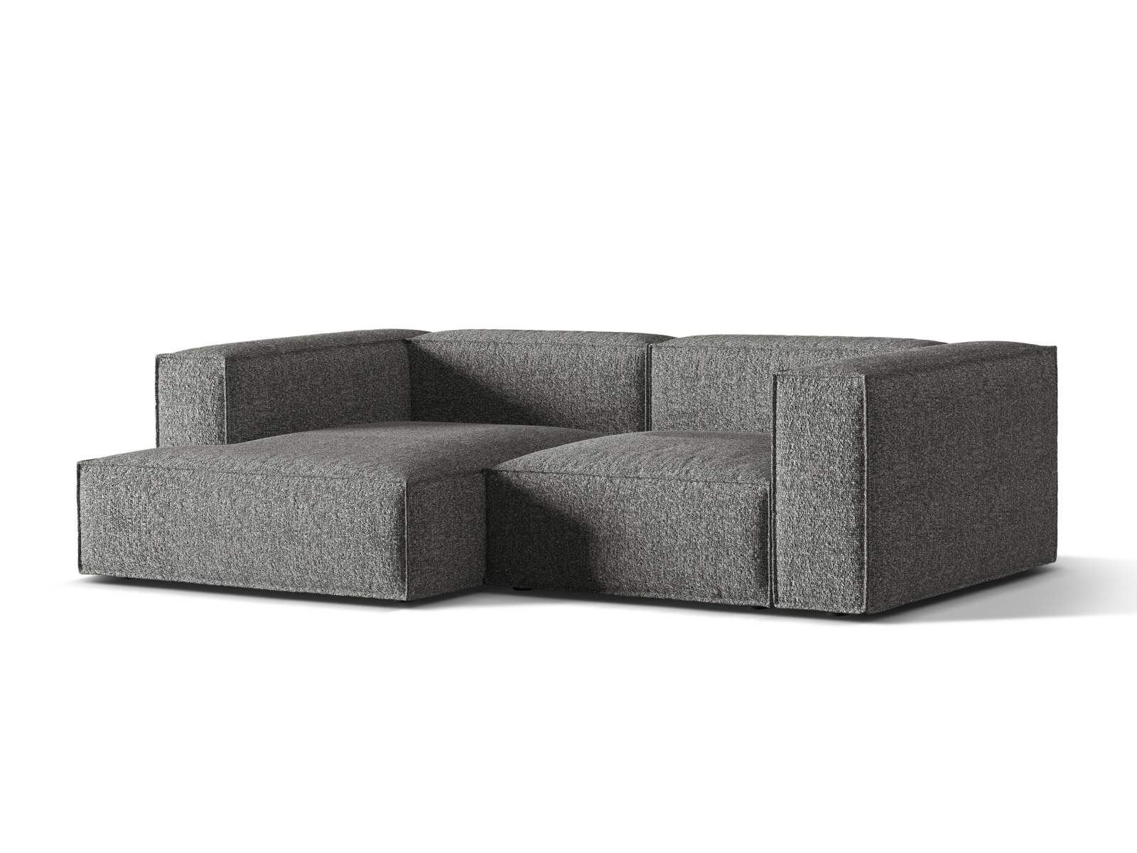 Boucle Modular Left Corner Sofa, "Nuria", 3 Seats, 252x147x72