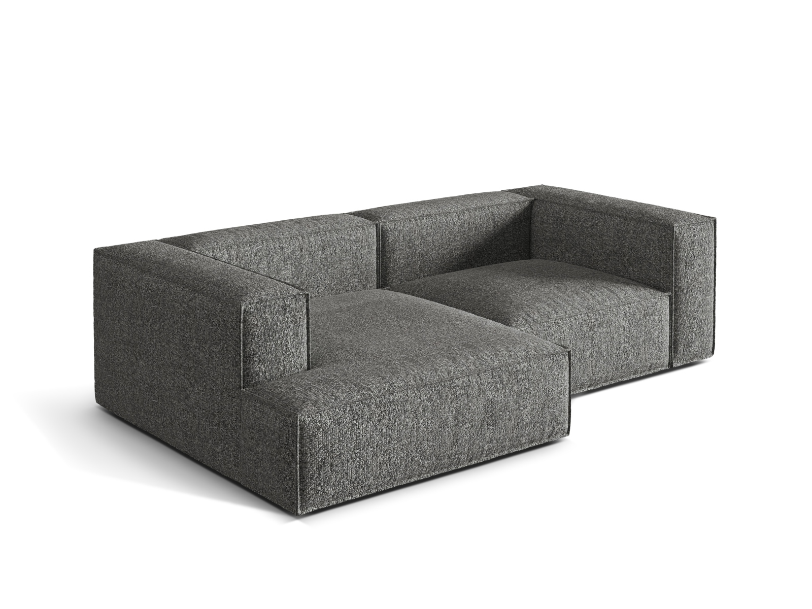 Boucle Modular Left Corner Sofa, "Nuria", 3 Seats, 252x147x72