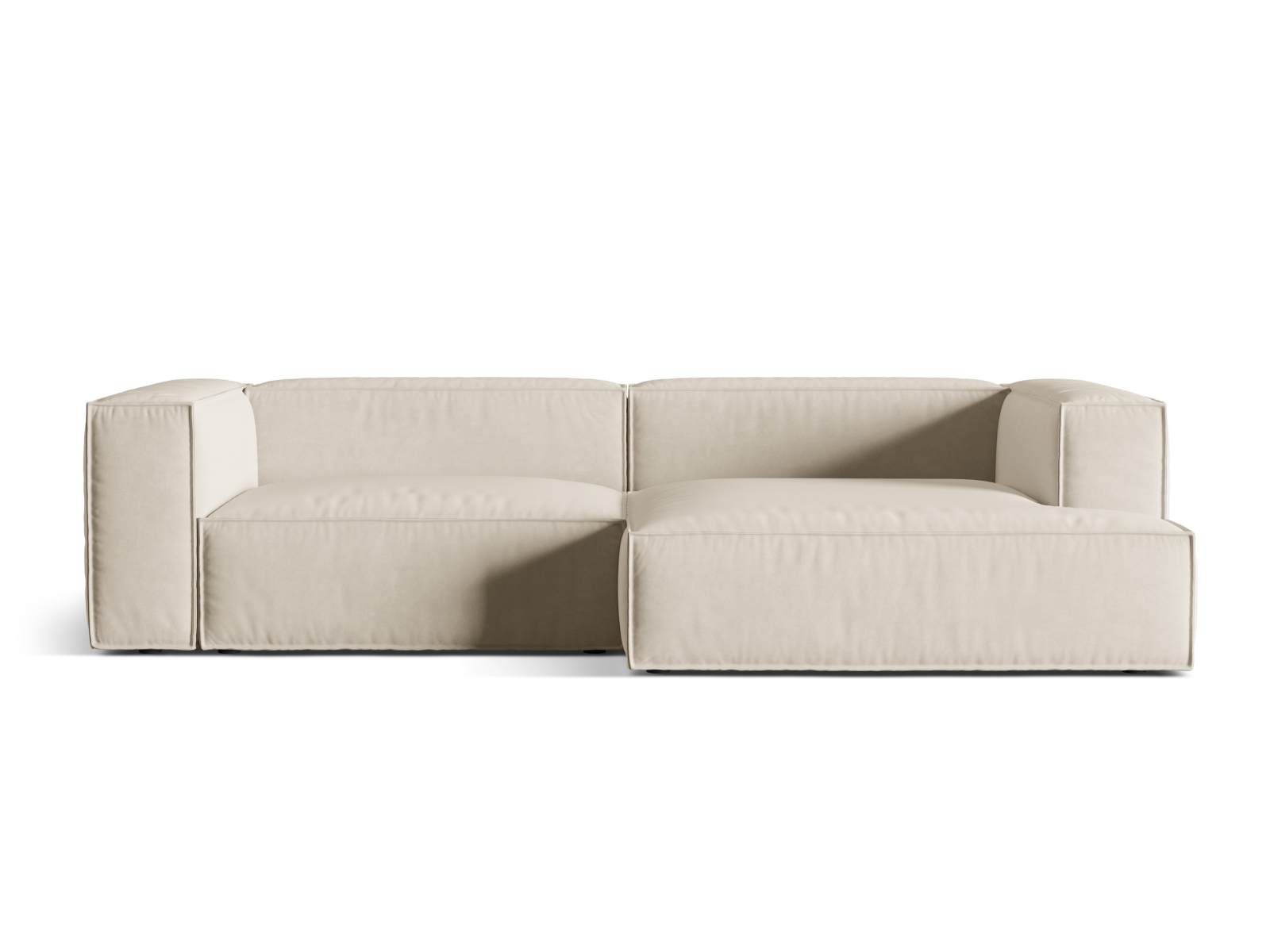 Velvet Modular Right Corner Sofa, "Nuria", 4 Seats, 292x147x72
