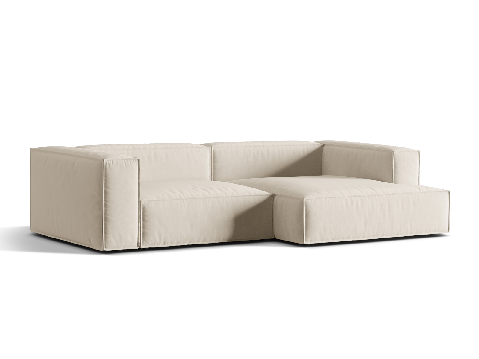 Velvet Modular Right Corner Sofa, "Nuria", 4 Seats, 292x147x72