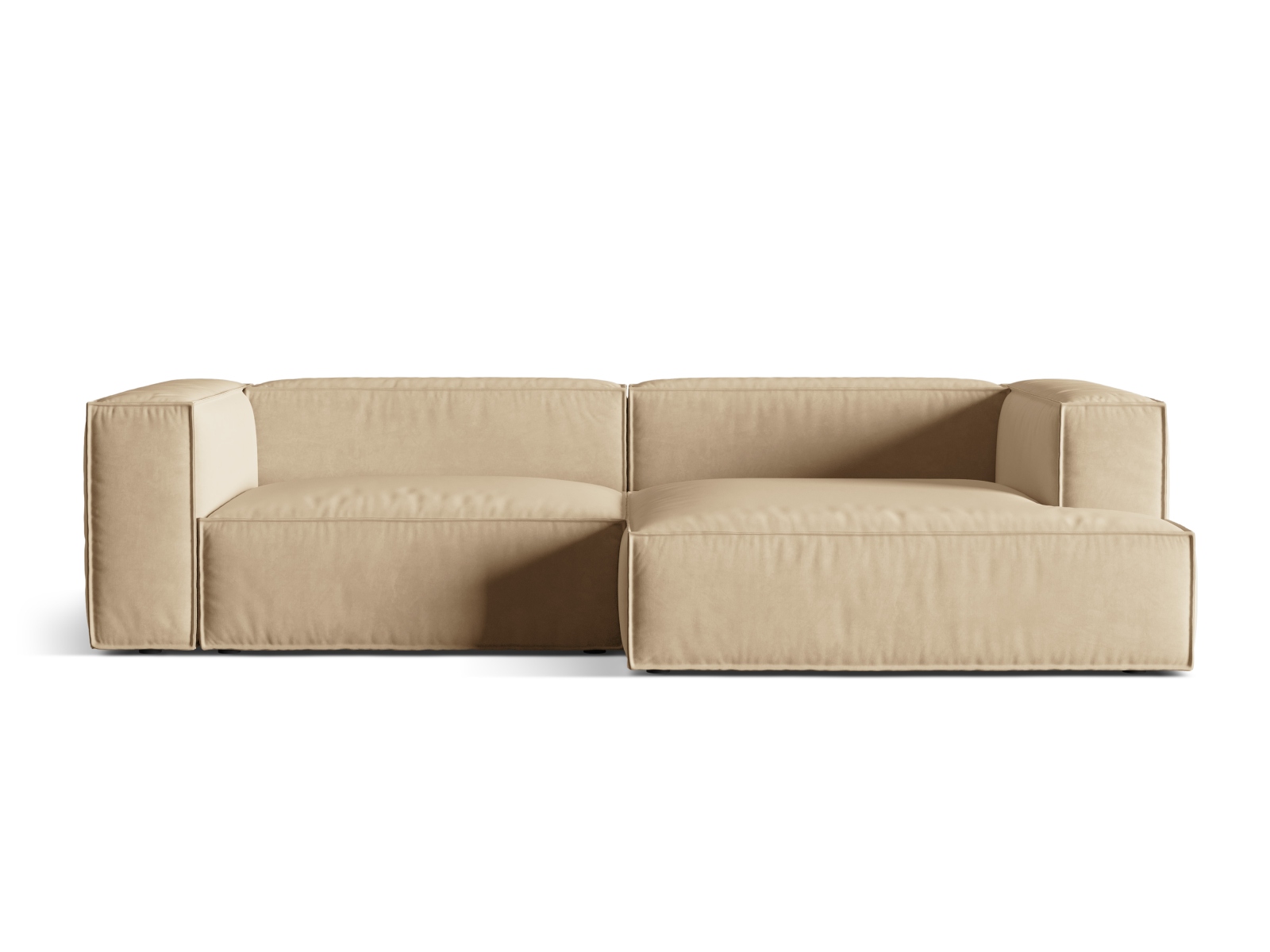 Velvet Modular Right Corner Sofa, "Nuria", 4 Seats, 292x147x72