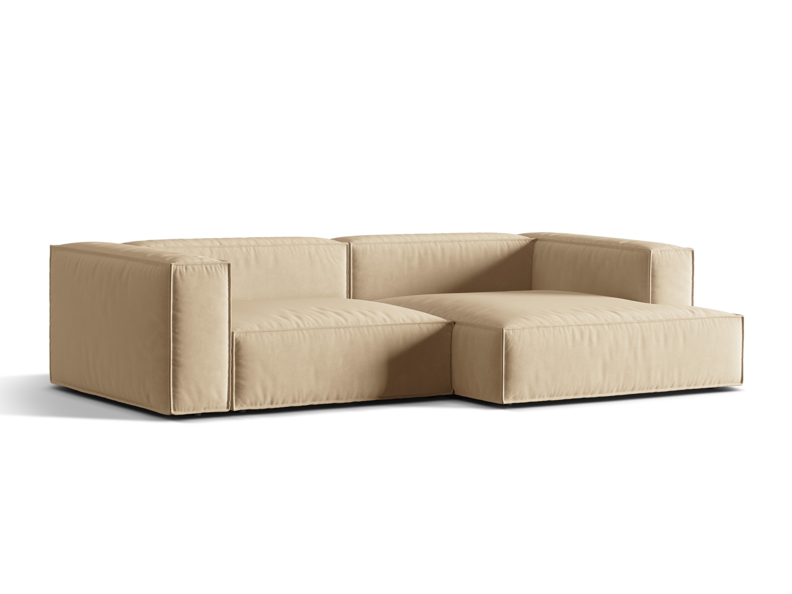 Velvet Modular Right Corner Sofa, "Nuria", 4 Seats, 292x147x72